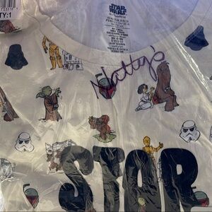 Star Wars White T-Shirt with Iconic Characters